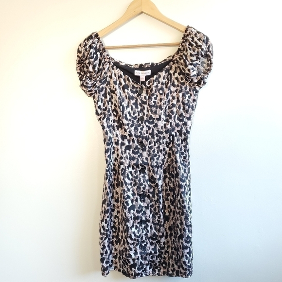 New Red Carter Nora Black Cheetah Print Mini Dress NWT Size XS - Picture 5 of 10
